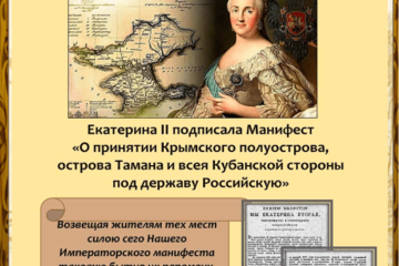 Выставка исторической литературы  «День принятия Крыма, Тамани и Кубани в состав Российской империи»